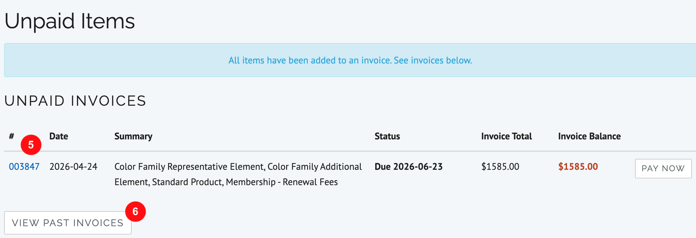 Unpaid Invoices